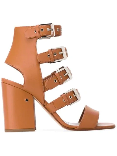 Laurence Dacade Kloe Buckled Leather Brown Sandals In Cuoio