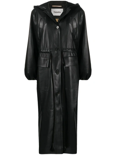 Nanushka Belted Single-breasted Coat In Black