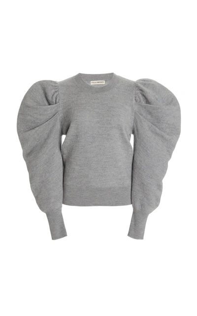 Ulla Johnson Marin Puffed-sleeve Wool Sweater In Grey
