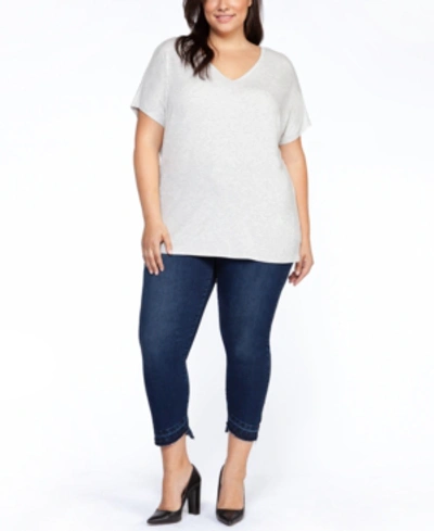 Black Tape Plus Size Strappy-back T-shirt In Light Grey