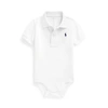 Polo Ralph Lauren Babies' Cotton Mesh Polo Bodysuit In White
