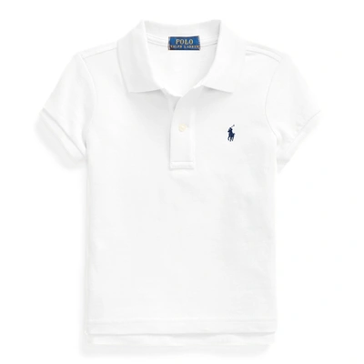 Polo Ralph Lauren Kids' Cotton Mesh Polo Shirt In White