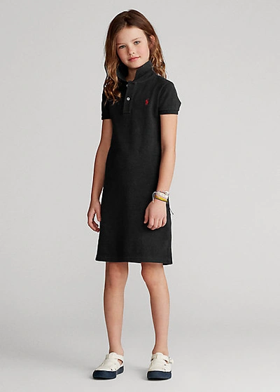 Polo Ralph Lauren Kids' Big Girls Cotton Mesh Polo Dress In Polo Black