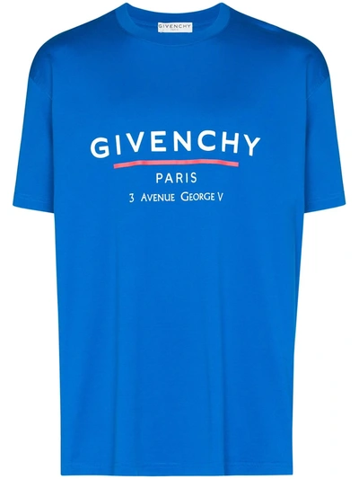 Givenchy Oversized Address Logo T-shirt In Blue