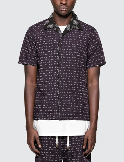 Sasquatchfabrix “sensou” Open Collar H/s Shirt In Purple