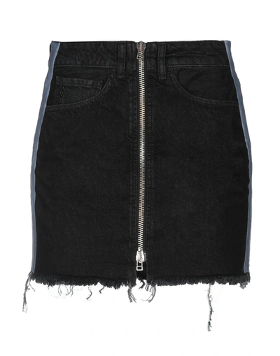 Marcelo Burlon County Of Milan Cross Tape Denim Skirt In Black