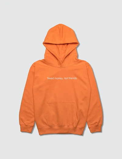 Famt Kids' Need Money Not Friends. Hoodies In Orange