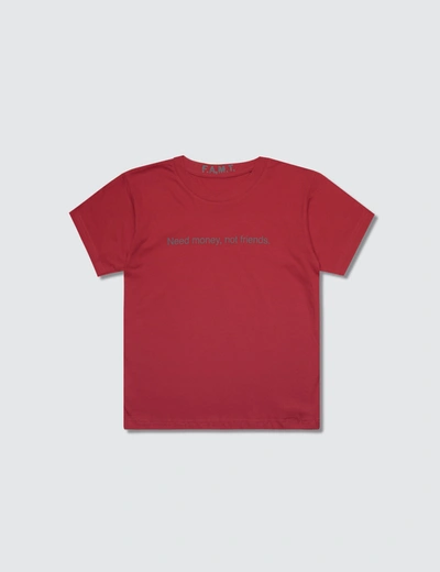 Famt Kids' Need Money, Not Friends. Short-sleeve T-shirt In Red