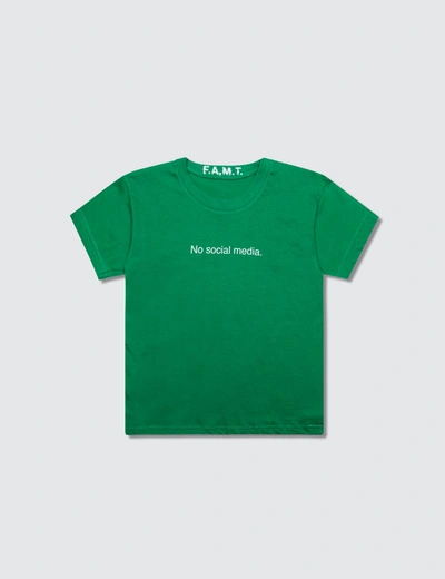 F.a.m.t. Kids' No Social Media. Short-sleeve T-shirt In Green