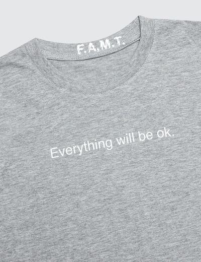 Famt Kids' Everything Will Be Ok. Short-sleeve T-shirt In Grey