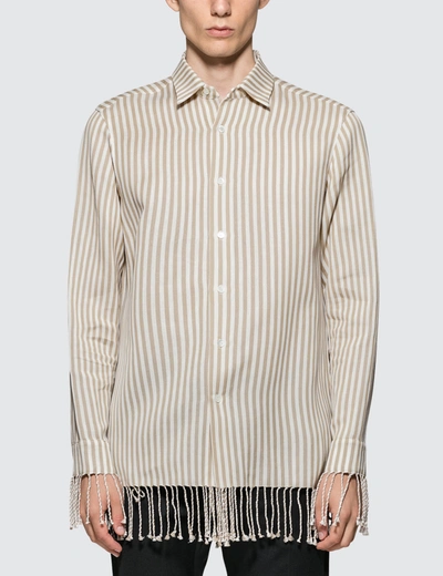 Loewe Paula Stripes Classic Shirt In Beige
