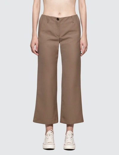 Aalto Slightly Flared Cropped Trousers In Beige