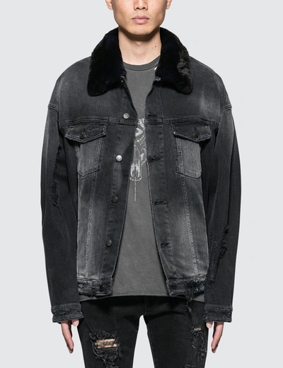 Alchemist Rocky Two Jacket With Orylag Fur Collar In Blue