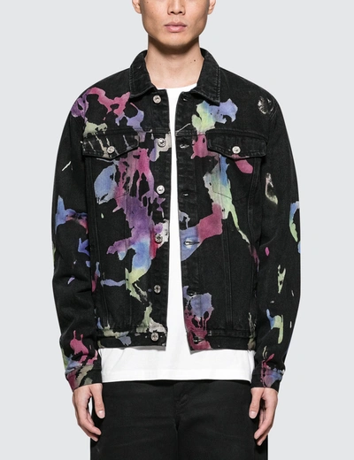 Geo Multilayered Denim Jacket In Multicolor