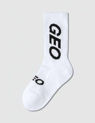 Geo Essential Logo Socks In White