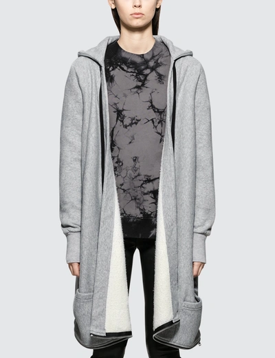 Ben Taverniti Unravel Project Terry B Hoodie Open Cape In Grey