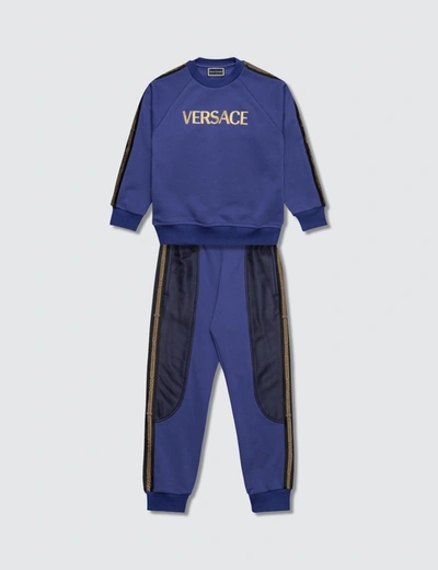 Versace Logo Sweat Set In Blue