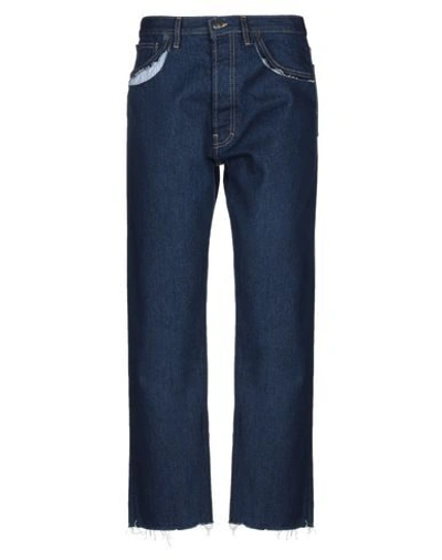 Maison Margiela Crafted Pocket Denim Jeans In Blue