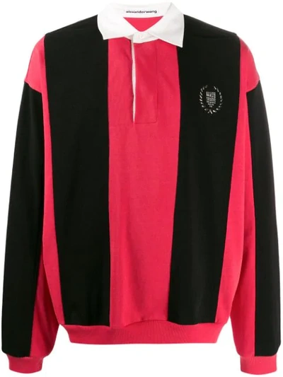 Alexander Wang Heavy Jersey Rugby Polo Shirt In Red