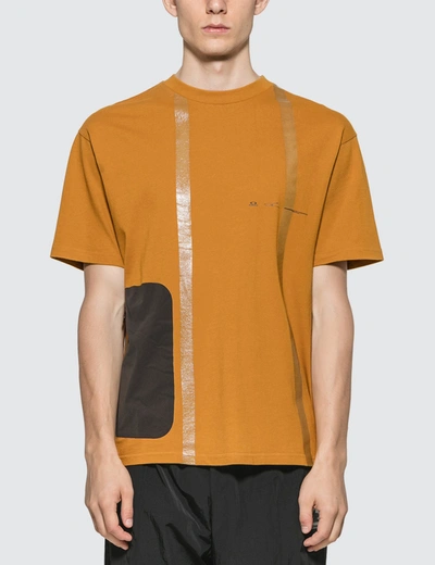 Oakley By Samuel Ross Nylon Patch Taped T-shirt In Yellow