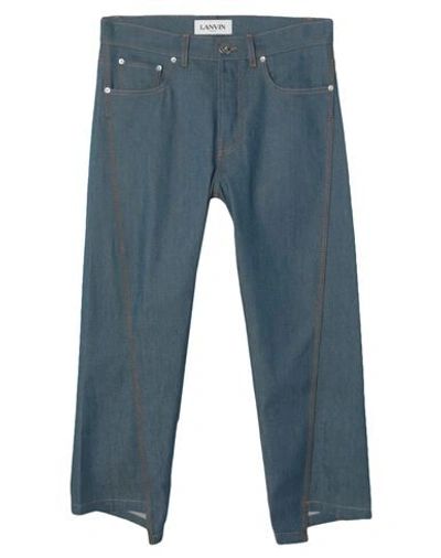 Lanvin Asymmetrical Cropped Jeans In Blue