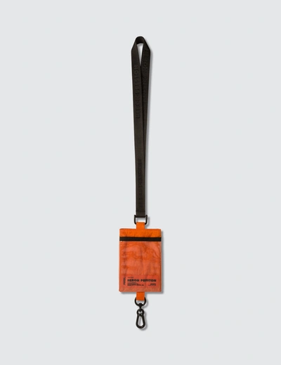 Heron Preston Passport Keychain Holder In Orange