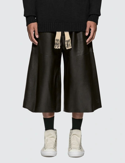 Loewe Mid Length Nappa Shorts In Black