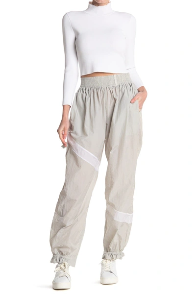 Ganni Crinkled Tech Track Pants In Vapor Blue