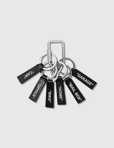 Off-white Label Keychain In Black