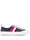 Thom Browne Low-top Vulcanized Brogue Sneakers In Navy, Red, White