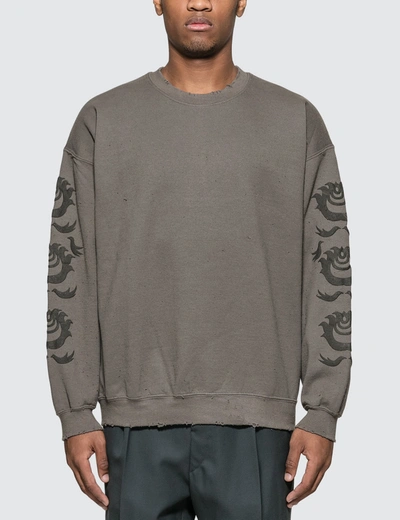 Sasquatchfabrix Oriental “orb" Print Sweatshirt In Grey