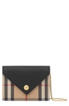 Burberry Jade Vintage Check Card Case On A Chain In Black