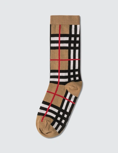 Burberry Classic Check Socks In Beige