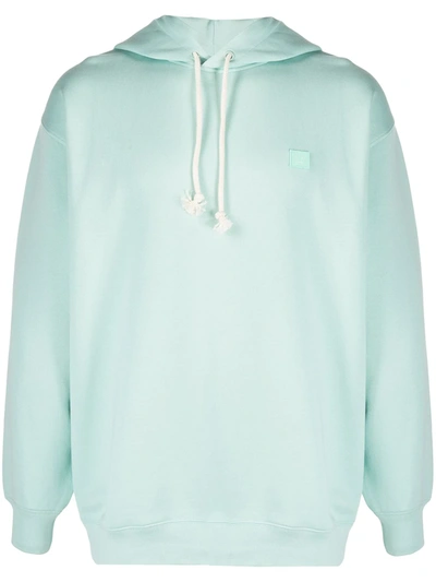 Acne Studios + Net Sustain Farrin Face Oversized Appliquéd Organic Cotton-jersey Hoodie In Mint