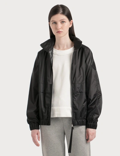Moncler Lightweight Nylon Jacket With Packable Hood In Black