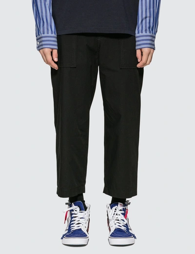 Sacai Fabric Combo Cropped Pants In Black