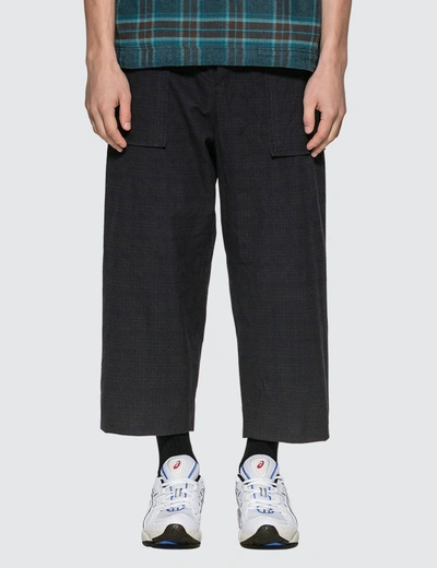 Sacai Glencheck Cropped Pants In Blue