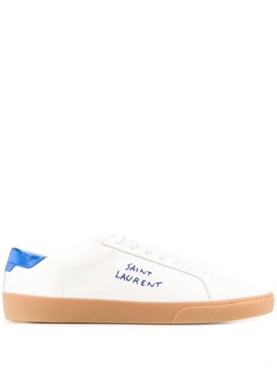 Saint Laurent Low Top Sneaker In White,blue