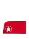 Lanvin Mother & Child Print Zipped Card Holder In Red