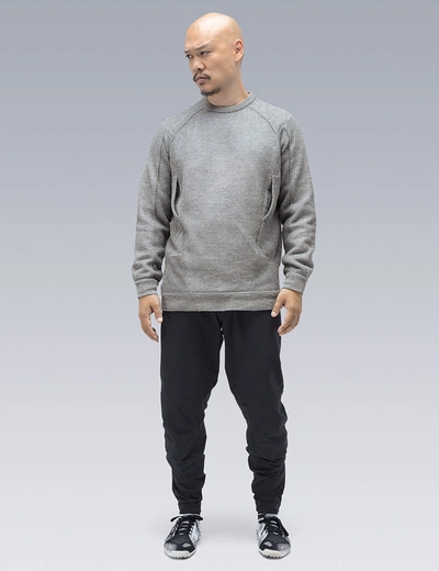 Acronym C1-am Cashllama Silk Mesh Crewneck Sweatshirt In Grey