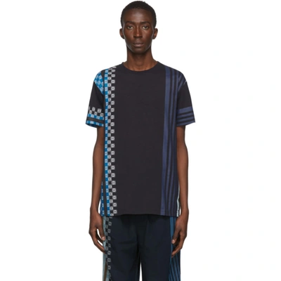 Loewe Men's Stripe Anagram T-shirt In Blue