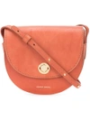 Mansur Gavriel Saddle Leather Shoulder Bag In Brandy