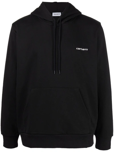 Carhartt Embroidered-logo Drawstring Hoodie In Black