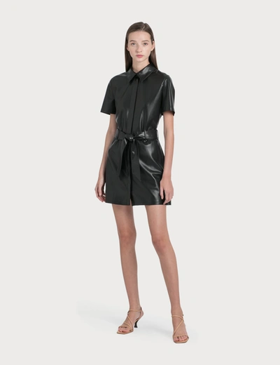 Nanushka Halli Vegan Leather Mini Dress In Black
