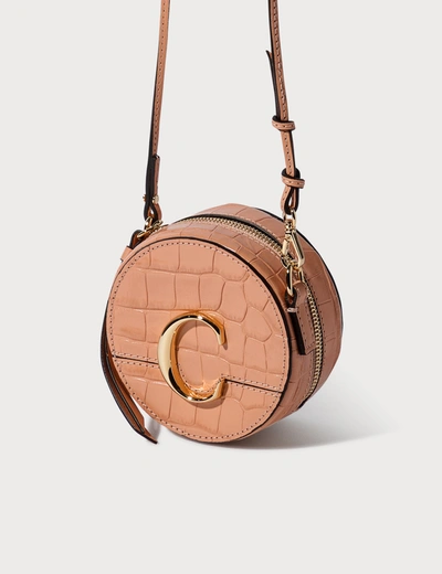 Chloé C Mini Round Bag In Milky Orange