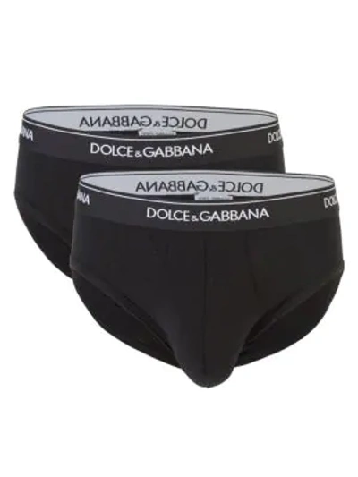 Dolce & Gabbana Day By Day 2-pack Stretch Cotton Briefs In Black