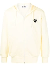 Comme Des Garçons Play Off-white Polyester Hoodie In Ivory
