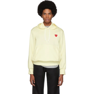Comme Des Garçons Play Comme Des Garcons Play Off-white Heart Patch Hoodie In Ivory