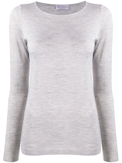 Brunello Cucinelli Knitted Top In Grey