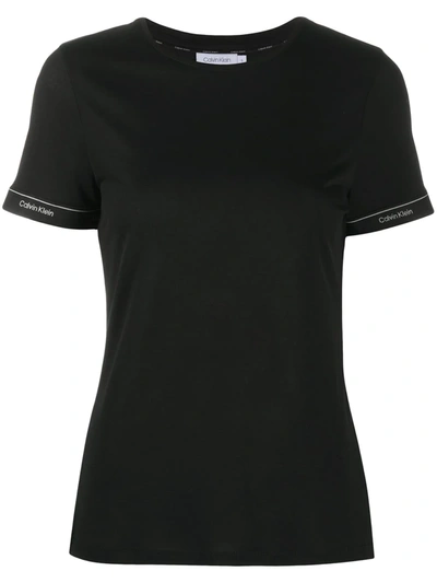 Calvin Klein Logo Cuff T-shirt In Black